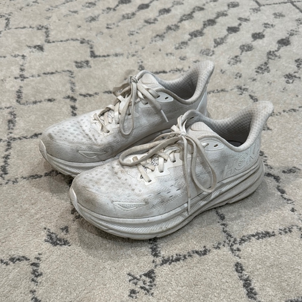 Hoka Clifton 9 White running shoes
